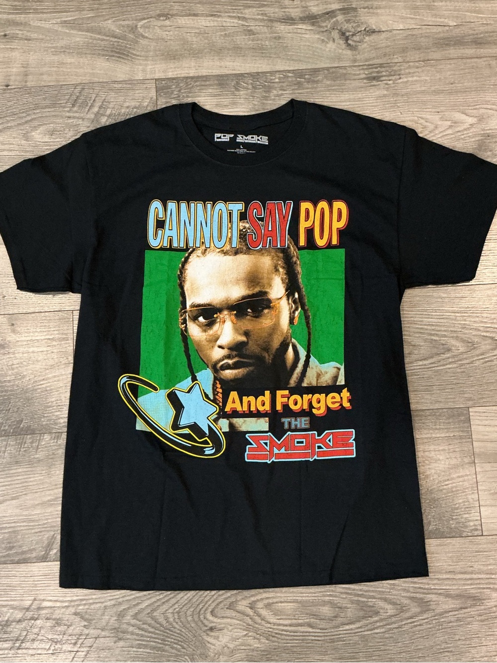 Official Pop Smoke 'Cannot Say Pop' Graphic Tee - Black